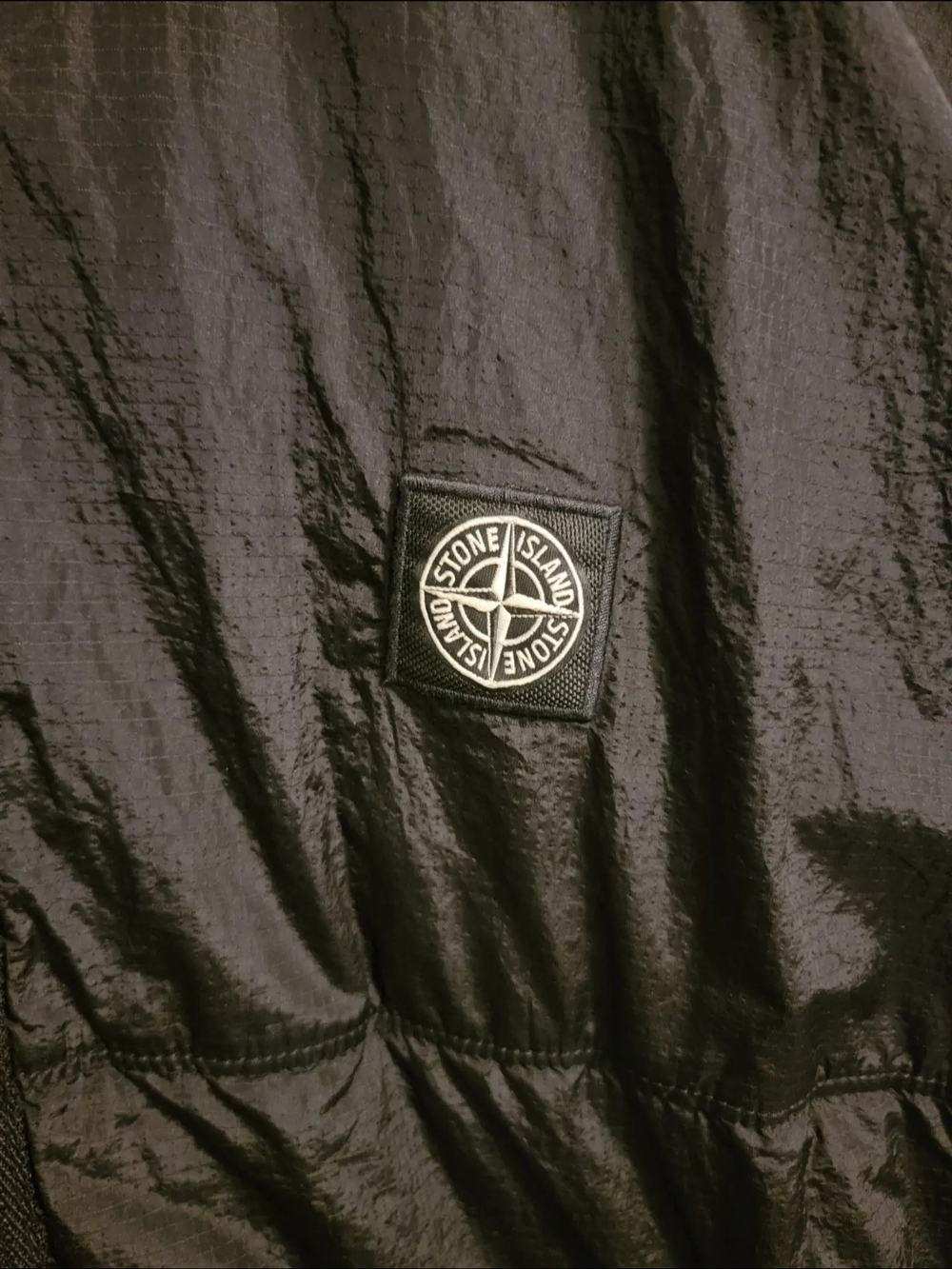 Stone Island Black Nylon Jacket with Compass Patch